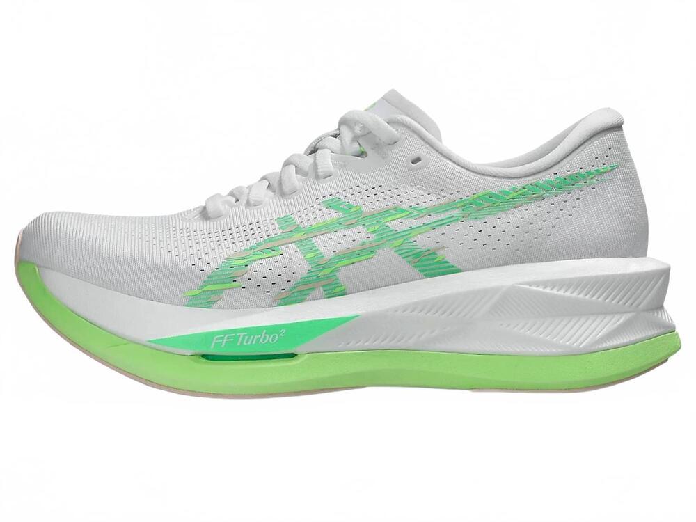 NEW ASICS women's sonicblast shoes in white/vital green